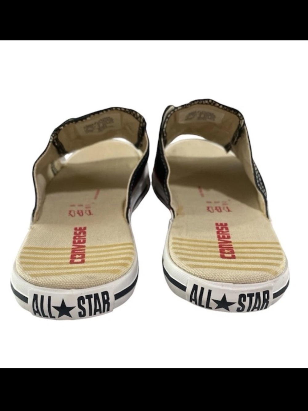 Vintage Converse All Star Cut Away Black Slides Sandals Shoes Women 11 Men 9 - Picture 4 of 9